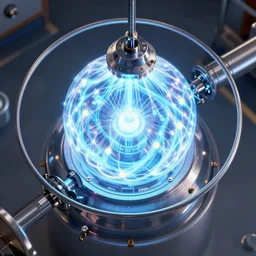 Beautifully detailed engineering schematic of a glowing plasma field contained in a fusion Tokamak reactor in the style of Edward Tufte