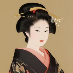 Portrait of a beautiful Japanese woman by Toshio Saeki