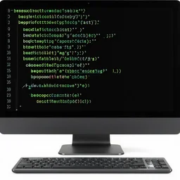 beautiful code on a computer green words with black background