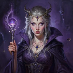 award winning stunning UHD digital airbrush painting portrait of a necromancer space princess by WLOP, masterful