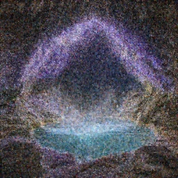 inside an amethyst cave with a hot spring, highly detailed, 4k, HDR, award-winning, artstation, octane render