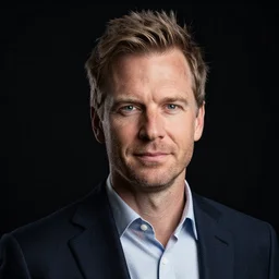 award-winning portrait photo of Adrian Kuipers, black background, dramatic lighting