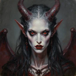A closeup portrait of the majestical gothic degenerate demon, by Wayne Barlowe, by Paul Lehr, by Bruce Pennington, oil on canvas, masterpiece, trending on artstation, featured on pixiv, cinematic composition, beautiful lighting, sharp, details, details, hyper-detailed, no frames, 8K