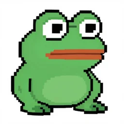 pixel art. pepe the frog. pixelated.