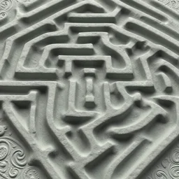 3d embossed bumpy textured maze fractal organic swirling muted colors, and just slightly a little bit paisley