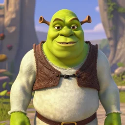 Shrek is a trollface, 4K, photorealistic