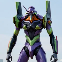 photograph of evangelion mecha. sci - fi movie. weta. vfx.