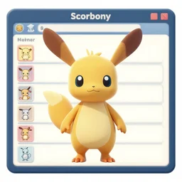 Scorbunny in an RPG character creation screen