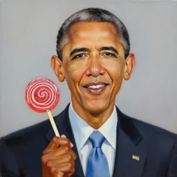candy pop painting of obama, oil on canvas