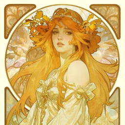 portrait of lux from league of legends, art by alphonse mucha and greg rutkowski