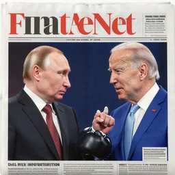 biden boxing vladimir putin, newspaper photograph