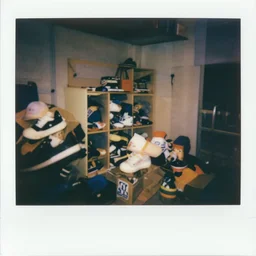 a toy section taken from a shrunken down pov. polaroid - h 6 4 0