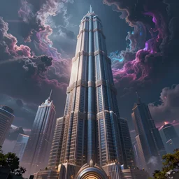 photorealistic beautiful monumental skyscraper of the eldritch void in the style of michael whelan. hyperdetailed photorealism, 1 0 8 megapixels, amazing depth, high resolution, 3 d shading, 3 d finalrender, 3 d cinematic lighting, psychedelic overtones, artstation concept art.