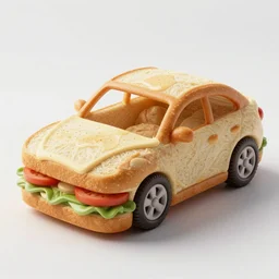 a car shaped like a sandwich, ultra realistic,