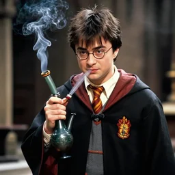Harry potter smoking a bong