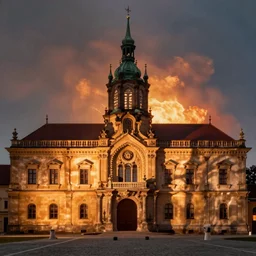 Lažanský Palác on fire