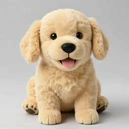 a happy golden retriever puppyplush doll, 8 k