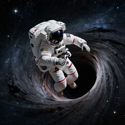 photograph of an astronaut getting sucked into the black hole space vortex, hypermaximalist, detailed, 4k, breathtaking stars, surrealism, concept art, digital art, sharp focus, octane render, Trending on DeviantArt