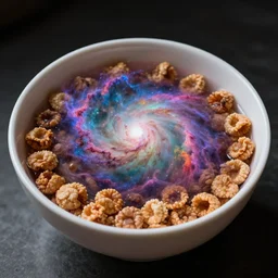 a picture of a cereal bowl with a nebula inside, highly intricate and colorful, nebula, galaxy, hd, 4 k