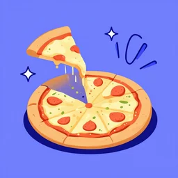 pizza, modern flat design style illustration with line elements