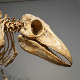 quetzalcoatlus fossil skeleton beak portrait. museum exhibit, oxford, studio lighting