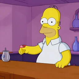 homer j simpson in a the simpsons episode, in the bar, sketch