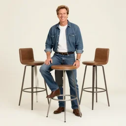 Chris Hansen is a furniture salesman selling barstools, QVC, early 1990’s barstool advertisement