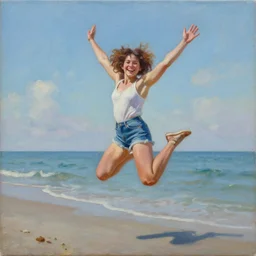 a beautiful matte painting of acrylic nails jumping into the galveston bay, oil on canvas, intricate, portrait, 8k highly professionally detailed, HDR, CGsociety