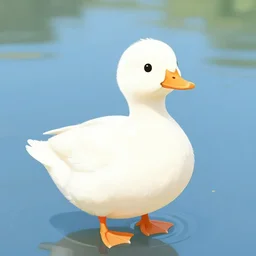 illustration of a cute pure white call duck, digital art