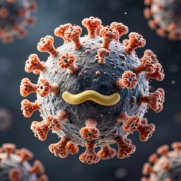 Microscopic view of the Garfield virus