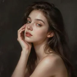 portrait of a young woman, dreamy and ethereal, expressive pose, peaceful expression, elegant, highly detailed, digital painting, artstation, concept art, smooth, sharp focus, by gil elvgren by harry ekham