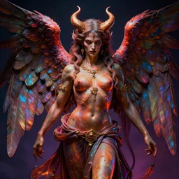 photorealistic angelic demon in the style of michael whelan and gustave dore. hyperdetailed photorealism, 1 0 8 megapixels, amazing depth, glowing rich colors, powerful imagery, psychedelic overtones, 3 d finalrender, 3 d shading, cinematic lighting, artstation concept art