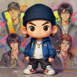 a cute stylish hip hop graffiti mascot character posing for a picture, digital painting, masterpiece by rembrandt and thomas kinkade and frank frazetta and kentaro miura, by reiq and tite kubo, stylized yet realistic faces and anatomy, advanced lighting technology, beautiful, gorgeous brush strokes