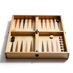 ivory backgammon board, high detail macro photography, isolated on a pure white background, centered, entire object in frame, sharp focus, soft studio lighting