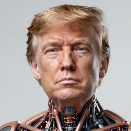 donald trump as a cyborg, real life skin, intricate, elegant, highly detailed, artstation, concept art, smooth, sharp focus, art by artgerm and greg rutkowski and alphonse mucha