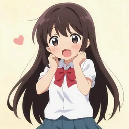 Hitori Bocchi going wahaha in cute anime style drawing 4k
