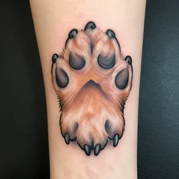 a tattoo of a golden retriever dog paw