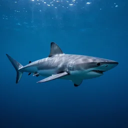 cinematic photo of a shark in the ocean