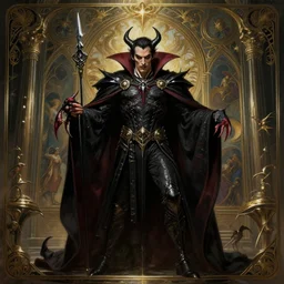 christian bale as dracula, intricate, d & d, wide shot, wizard, powerful, fantasy, art nouveau, baroque style, digital painting, trending on artstation, sharp focus, wide shot, illustration, evil, demonic, monstrous, global illumination, ray tracing, art by artgerm and greg rutkowski and ruan jia