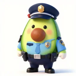 avacado dressed as a policeman