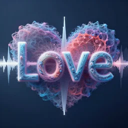 the audio frequency waveform of love, Multidimensional, fractal amalgamation, 8k, hyper realistic, octane render, hi-fructose