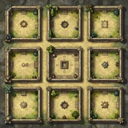 dungeon map by dysonlogos, nine rooms, map of osr modules