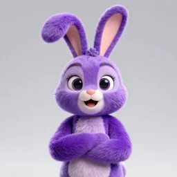 portrait of a purple rabbit animatronic mascot,digital art,detailed