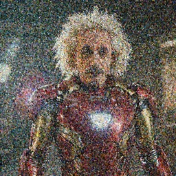 albert einstein as tony stark in ironman, cinematic lighting, dramatic, octane render, long lens, shallow depth of field, bokeh, anamorphic lens flare, 8 k, hyper detailed, 3 5 mm film grain