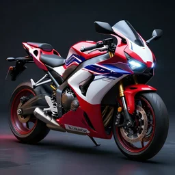 a cyberpunk 2 0 7 7 honda cbr motorcycle concept designed by art zhu, extreme detail, intricate, dramatic lighting,