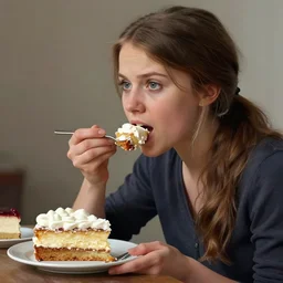 greta thunberg eating cakes painted by nicoletta ceccoli, detailed digital art, trending on Artstation