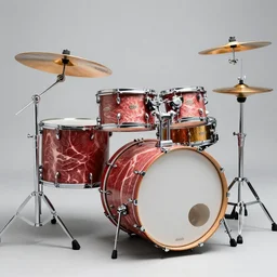industrial design photo of drumset made of meat 4 k, stunning