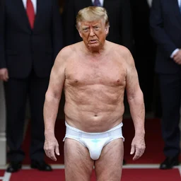 Donald Trump wearing nothing but a diaper during inauguration
