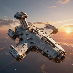 extremely detailed spaceship crashing on a planet, stunning volumetric light, sunset, metal, concrete and translucent material, stunning skies, trending on Artstation, 8k, photorealistic, hyper detailed, unreal engine 5, IMAX quality, cinematic, epic lighting, in the style of Greg Rutkowski