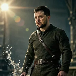 zelensky as emperor napoleon in elden ring, splash art, movie still, cinematic lighting, dramatic, octane render, long lens, shallow depth of field, bokeh, anamorphic lens flare, 8 k, hyper detailed, 3 5 mm film grain